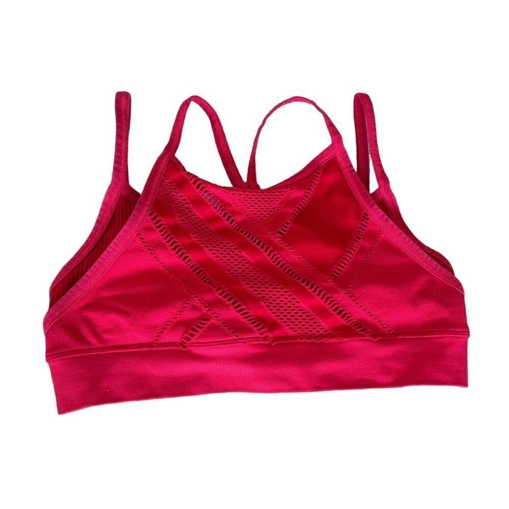 Soulcycle By NUX Red Mesh Light Impact Racerback Sports Bra - 12" across - XS?